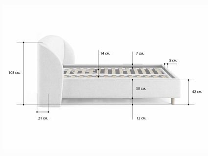 Кровать Сонум Valencia Рогожка Графит (с подъемным механизмом) 90х190