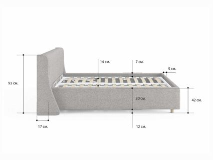 Кровать Сонум Barcelona Кашемир Бежевый (с подъемным механизмом) 90х190