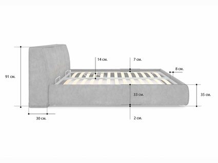 Кровать Сонум Altea Рогожка Мокко (с подъемным механизмом) 120х190