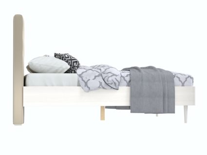 Кровать Арско Альмена Беленый дуб/Велюр Grace 01 120х200