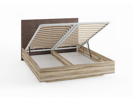 Кровать Сонум Victoria Ясень Анкор + Кашемир Бежевый (с подъемным механизмом) 180х190