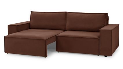 Диван Фиеста Мебель Софт 2 велюр Velutto 29 коричневый Длина 252 см