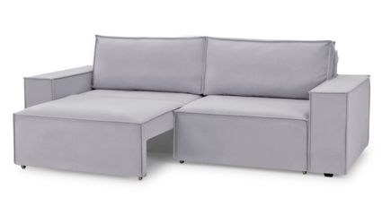 Диван Фиеста Мебель Софт 2 велюр Velutto 10 светло-серый Длина 252 см