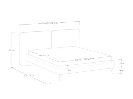 Кровать Сонум Brooklyn Рогожка Зелёный 140х200