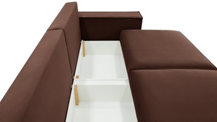 Диван Фиеста Мебель Софт 2 велюр Velutto 29 коричневый Длина 252 см