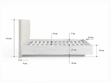 Кровать Сонум Vena Ясень Ориноко + Рогожка Льняная 140х190