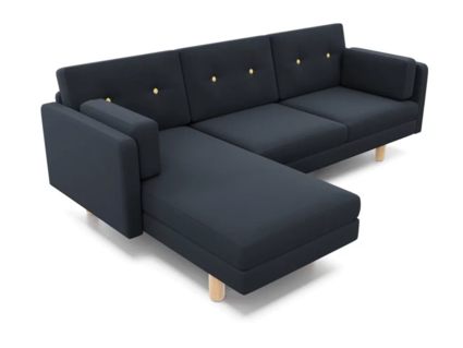 Диван Арско Ингвар угловой трехместный черный